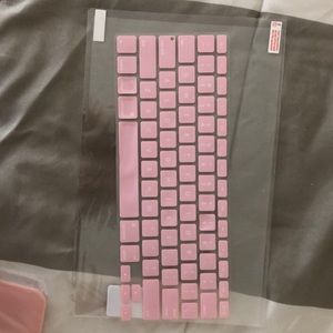 MacBook Air 14 case, bag, and keyboard